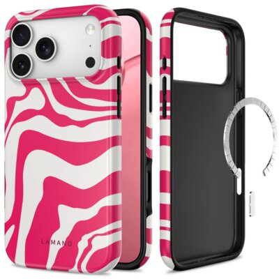 Etui TECH-PROTECT Lamano MagSafe do Apple iPhone 17 Pro Max/18 Pro Max Różowo-biały