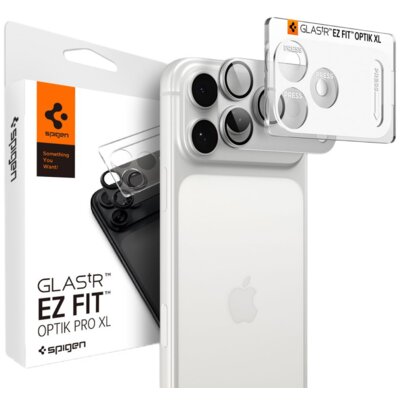 Nakładka na obiektyw SPIGEN Optik Pro XL Glas. Tr Ez Fit do Apple iPhone 18 Pro Srebrny