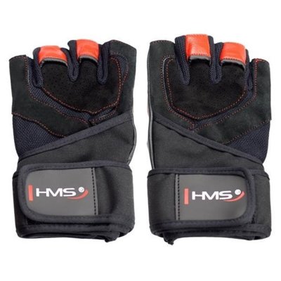 Rękawice fitness HMS RST01 (rozmiar S) Czarno-czerwony