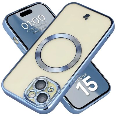Etui BIZON Case GuardO do Apple iPhone 15 Przezroczysto-niebieski