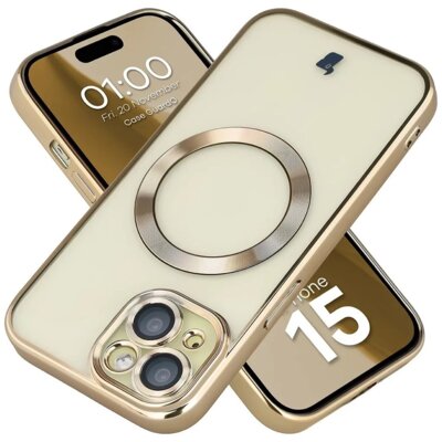 Etui BIZON Case GuardO do Apple iPhone 15 Przezroczysto-złoty