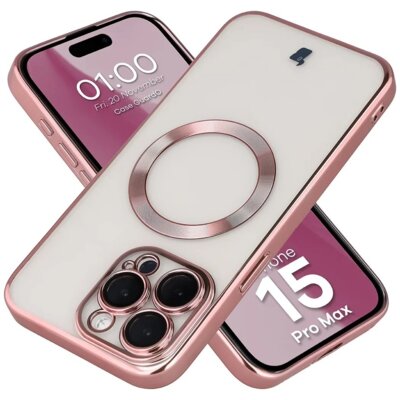 Etui BIZON Case GuardO do Apple iPhone 15 Pro Max Przezroczysto-różowy