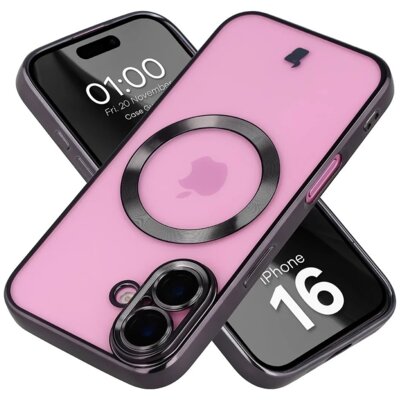 Etui BIZON Case GuardO do Apple iPhone 16 Przezroczysto-czarny
