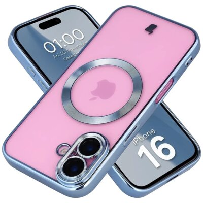 Etui BIZON Case GuardO do Apple iPhone 16 Przezroczysto-niebieski