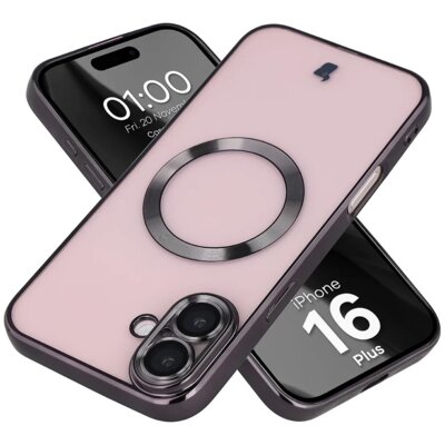 Etui BIZON Case GuardO do Apple iPhone 16 Plus Przezroczysto-czarny