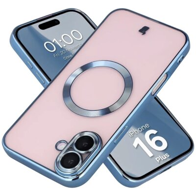 Etui BIZON Case GuardO do Apple iPhone 16 Plus Przezroczysto-niebieski