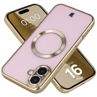 Etui BIZON Case GuardO do Apple iPhone 16 Plus Przezroczysto-złoty