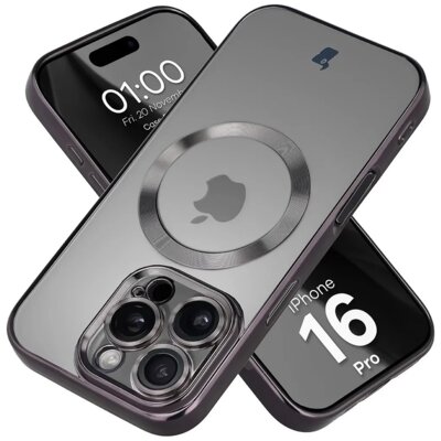 Etui BIZON Case GuardO do Apple iPhone 16 Pro Przezroczysto-czarny