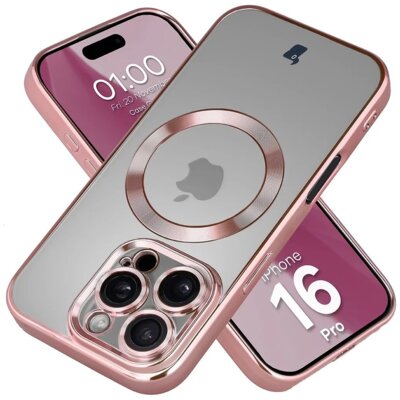 Etui BIZON Case GuardO do Apple iPhone 16 Pro Przezroczysto-różowy