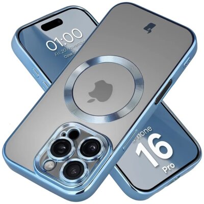 Etui BIZON Case GuardO do Apple iPhone 16 Pro Przezroczysto-niebieski