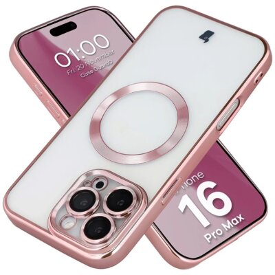 Etui BIZON Case GuardO do Apple iPhone 16 Pro Max Przezroczysto-różowy