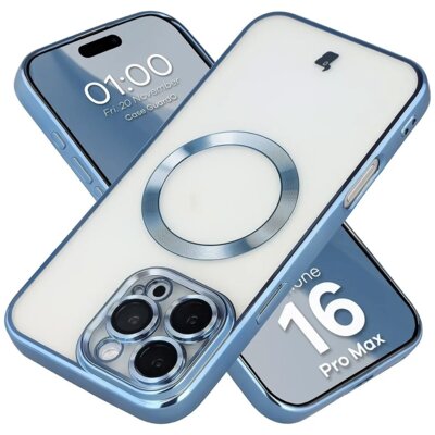Etui BIZON Case GuardO do Apple iPhone 16 Pro Max Przezroczysto-niebieski