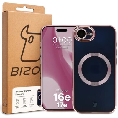 Etui BIZON Case GuardO do iPhone 17e/16e Przezroczysto-różowy