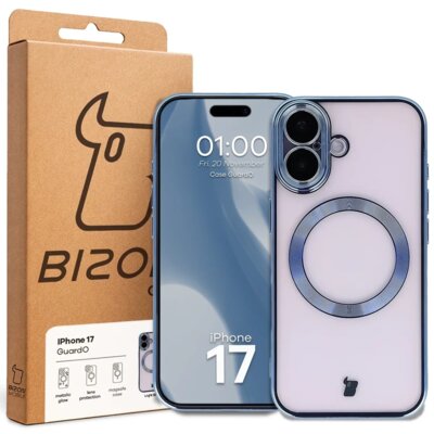 Etui BIZON Case GuardO do iPhone 17 Przezroczysto-niebieski