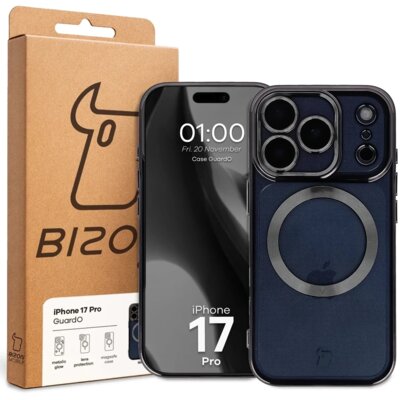 Etui BIZON Case GuardO do iPhone 17 Pro Przezroczysto-czarny