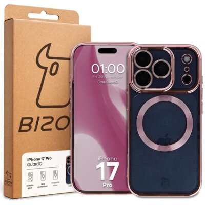 Etui BIZON Case GuardO do iPhone 17 Pro Przezroczysto-różowy