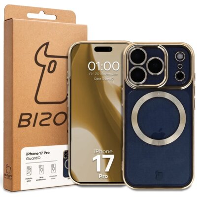 Etui BIZON Case GuardO do iPhone 17 Pro Przezroczysto-złoty