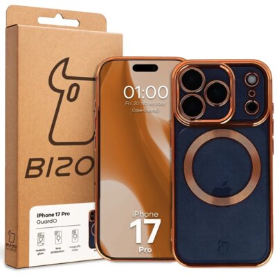 Etui BIZON Case GuardO do iPhone 17 Pro Przezroczysto-pomarańczowy