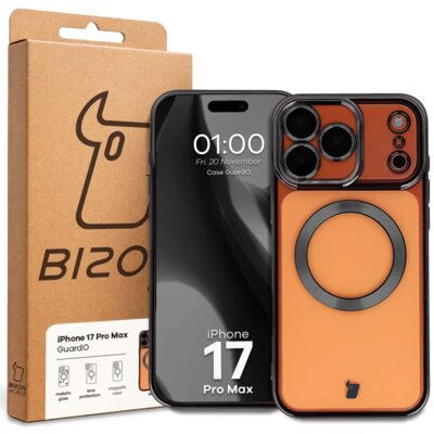 Etui BIZON Case GuardO do iPhone 17 Pro Max Przezroczysto-czarny