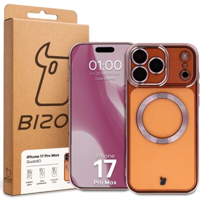 Etui BIZON Case GuardO do iPhone 17 Pro Max Przezroczysto-różowy