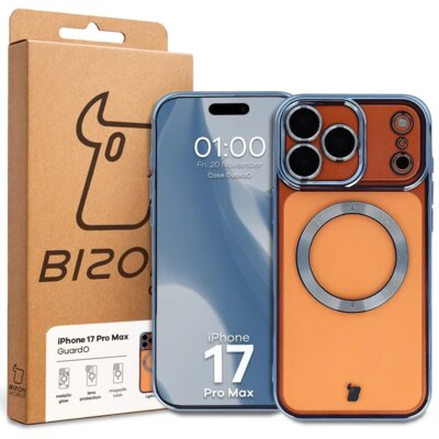 Etui BIZON Case GuardO do iPhone 17 Pro Max Przezroczysto-niebieski