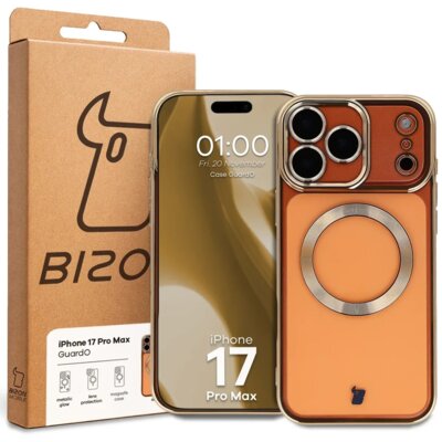 Etui BIZON Case GuardO do iPhone 17 Pro Max Przezroczysto-złoty