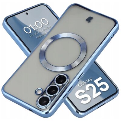 Etui BIZON Case GuardO do Samsung Galaxy S25 Przezroczysto-niebieski