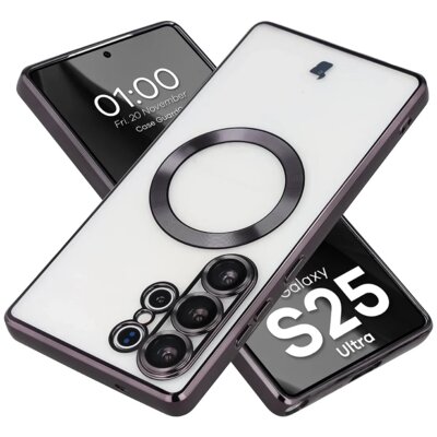 Etui BIZON Case GuardO do Samsung Galaxy S25 Ultra Przezroczysto-czarny