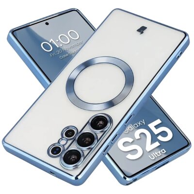 Etui BIZON Case GuardO do Samsung Galaxy S25 Ultra Przezroczysto-niebieski