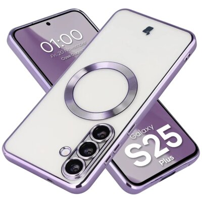 Etui BIZON Case GuardO do Samsung Galaxy S25 Plus Przezroczysto-fioletowy