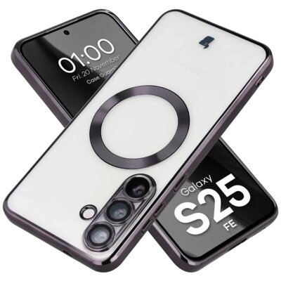 Etui BIZON Case GuardO do Samsung Galaxy S25 FE Przezroczysto-czarny