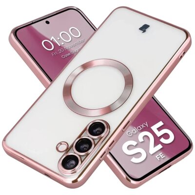 Etui BIZON Case GuardO do Samsung Galaxy S25 FE Przezroczysto-różowy
