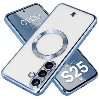 Etui BIZON Case GuardO do Samsung Galaxy S25 FE Przezroczysto-niebieski