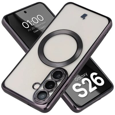 Etui BIZON Case GuardO do Samsung Galaxy S26 Przezroczysto-czarny