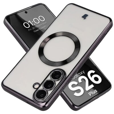 Etui BIZON Case GuardO do Samsung Galaxy S26+ Przezroczysto-czarny
