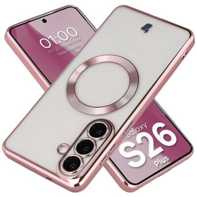 Etui BIZON Case GuardO do Samsung Galaxy S26+ Przezroczysto-różowy