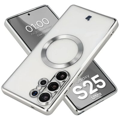Etui BIZON Case GuardO do Samsung Galaxy S25 Ultra Przezroczysto-srebrny