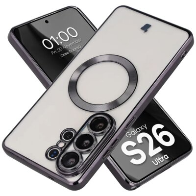 Etui BIZON Case GuardO do Samsung Galaxy S26 Ultra Przezroczysto-czarny