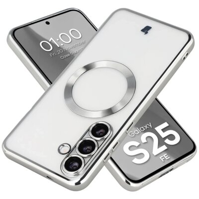 Etui BIZON Case GuardO do Samsung Galaxy S25 FE Przezroczysto-srebrny