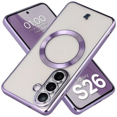 Etui BIZON Case GuardO do Samsung Galaxy S26 Przezroczysto-fioletowy