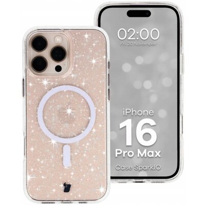 Etui BIZON Case SparklO MagSafe do Apple iPhone 16 Pro Max Przezroczysty