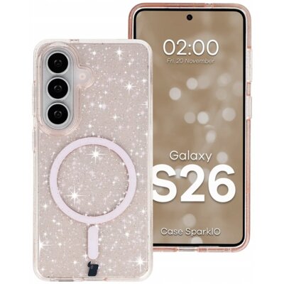 Etui BIZON Case SparklO do Samsung Galaxy S26 Przezroczysto-pomarańczowy