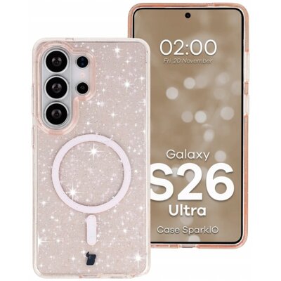 Etui BIZON Case SparklO do Samsung Galaxy S26 Ultra Przezroczysto-pomarańczowy