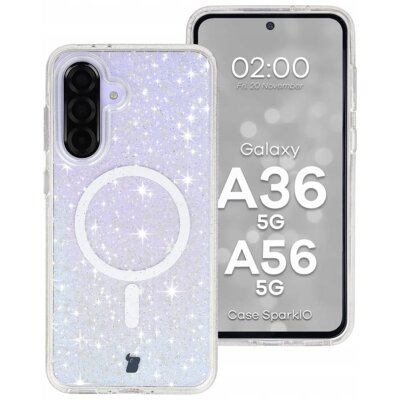 Etui BIZON SparklO MagSafe do Samsung Galaxy A36 5G/A56 5G Przezroczysty