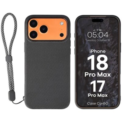 Etui BIZON Case CarbO do Apple iPhone 17 Pro Max/18 Pro Max Czarny