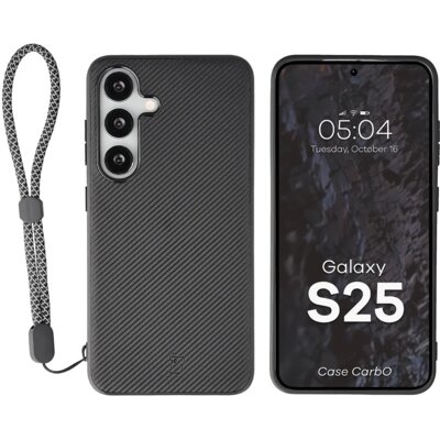 Etui BIZON Case CarbO MagSafe do Samsung Galaxy S25 Czarny