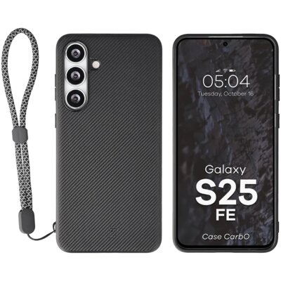 Etui BIZON Case CarbO MagSafe do Samsung Galaxy S25 FE Czarny