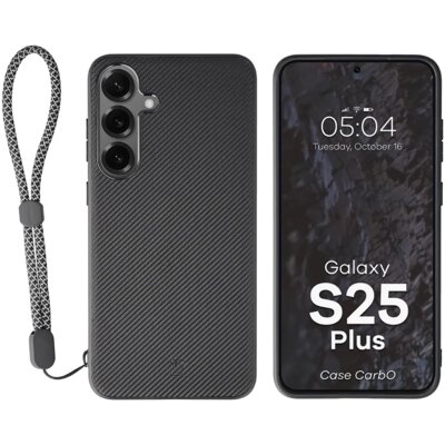 Etui BIZON Case CarbO MagSafe do Samsung Galaxy S25+ Czarny