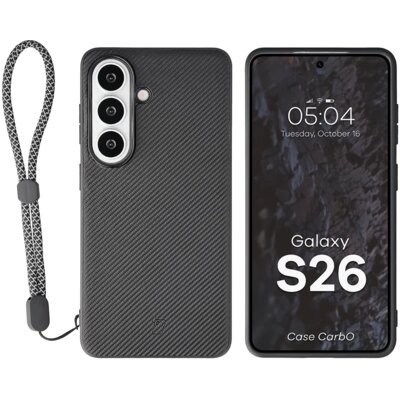 Etui BIZON Case CarbO MagSafe do Samsung Galaxy S26 Czarny