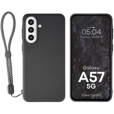 Etui BIZON Case CarbO MagSafe do Samsung Galaxy A57 5G Czarny